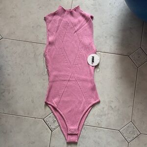 Chic Pink Sleeveless Bodysuit
